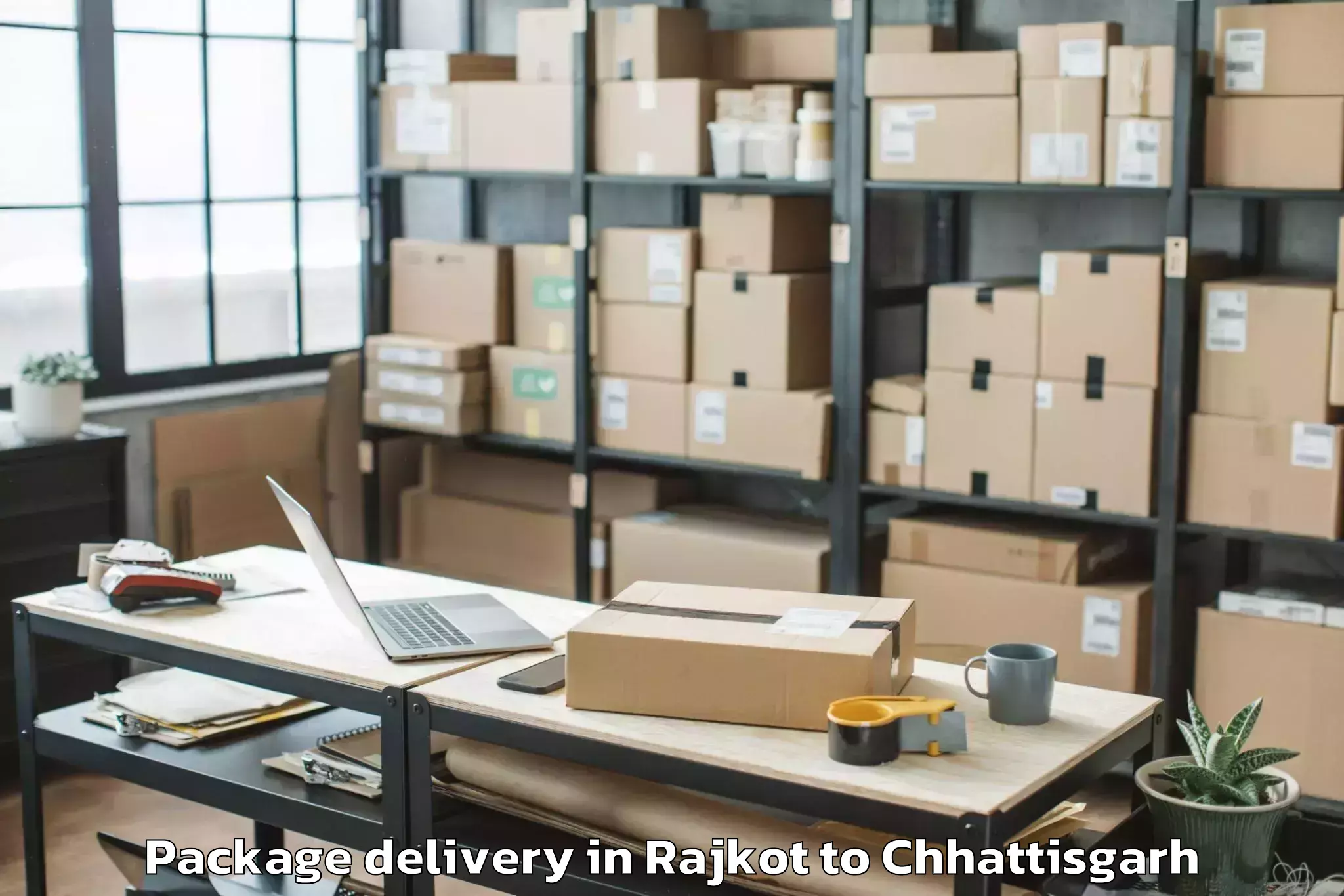 Get Rajkot to Magneto The Mall Raipur Package Delivery